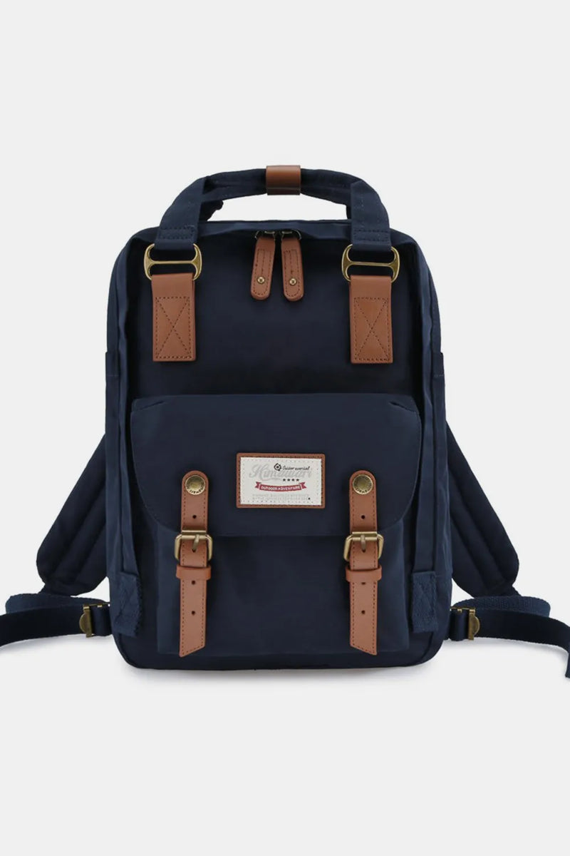 Contrast Buckle Waterproof Nylon Backpack Bag