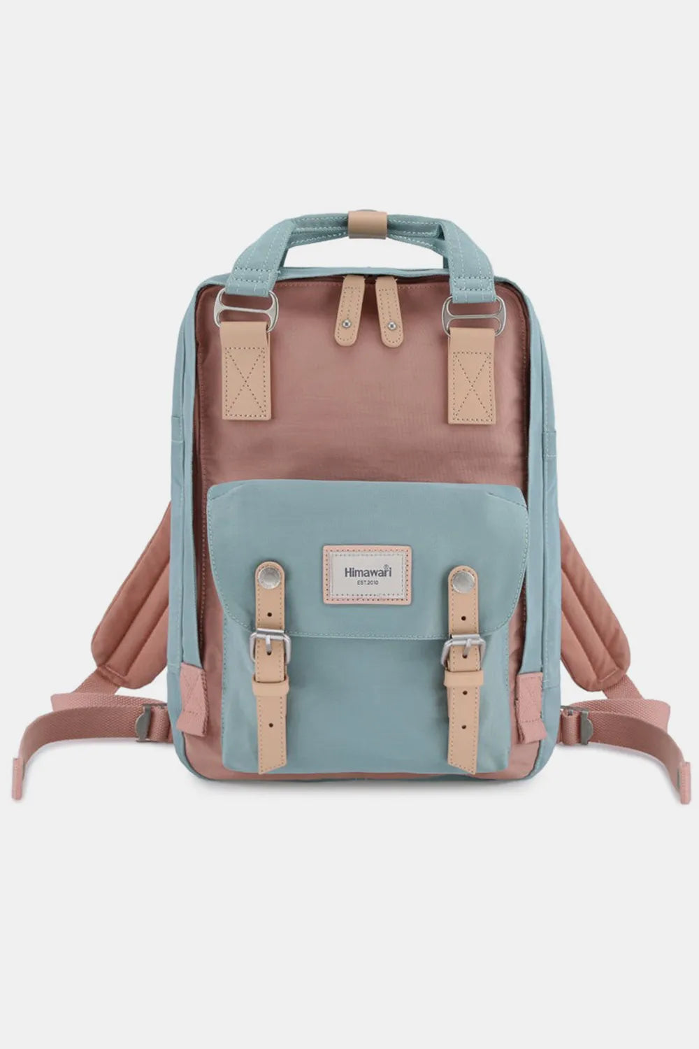 Contrast Buckle Waterproof Nylon Backpack Bag