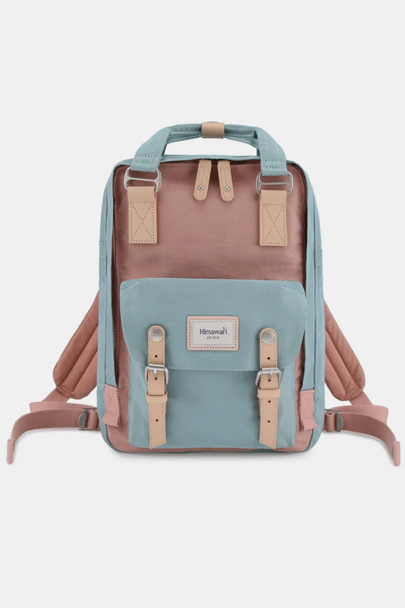 Contrast Buckle Waterproof Nylon Backpack Bag