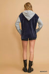 Contrast Hooded Chenille Jacket
