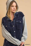 Contrast Hooded Chenille Jacket