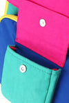Contrast Nylon Backpack Bag with Handles