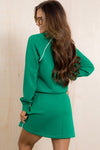 Contrast Piping Pullover and Mini Skirt Outfit Set-Reef Love