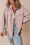 Corduroy Button-Up Pocketed Cardigan Shacket-Reef Love