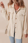 Corduroy Button-Up Pocketed Cardigan Shacket-Reef Love