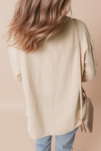 Corduroy Button-Up Pocketed Cardigan Shacket-Reef Love