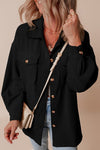 Corduroy Button-Up Pocketed Cardigan Shacket-Reef Love
