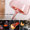 Pink Coupe Glasses Set of 6-13 Oz Large Capacity Martini Glassware - Versatile Tall Cocktail Glasses- Hand-Blown Colored Champagne Coupe Glass-Art Deco Cocktail Glasses Set-Mother'S Day Gifts