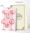 Pink Coupe Glasses Set of 6-13 Oz Large Capacity Martini Glassware - Versatile Tall Cocktail Glasses- Hand-Blown Colored Champagne Coupe Glass-Art Deco Cocktail Glasses Set-Mother'S Day Gifts