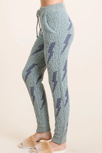 Cozy Lightning Bolt Popcorn Sweatpants