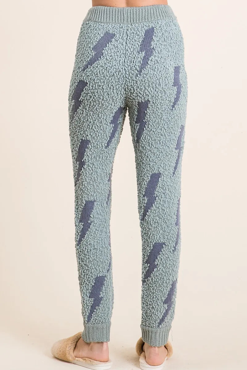 Cozy Lightning Bolt Popcorn Sweatpants