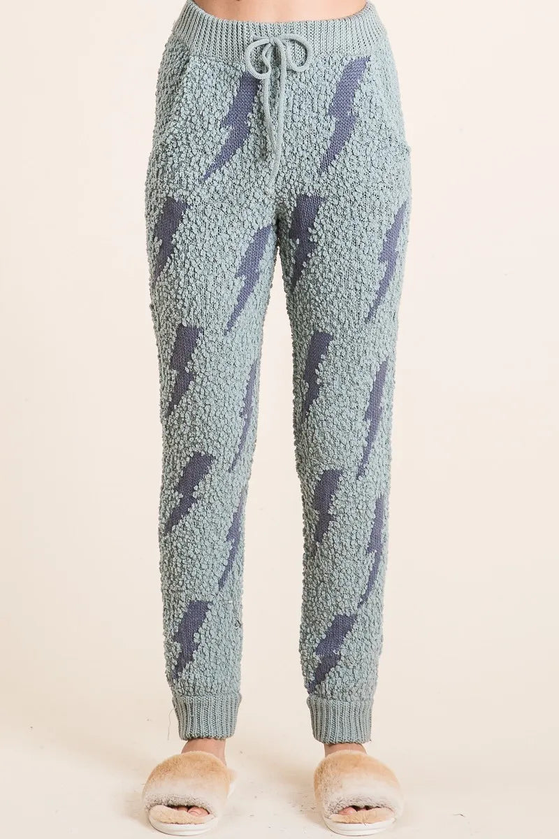 Cozy Lightning Bolt Popcorn Sweatpants