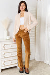 Cream Open Front Long Sleeve Cardigan-Cream open front long sleeve cardigan in soft acrylic knit. A versatile, cozy layering piece for casual, office, or weekend outfits.-Reef Love