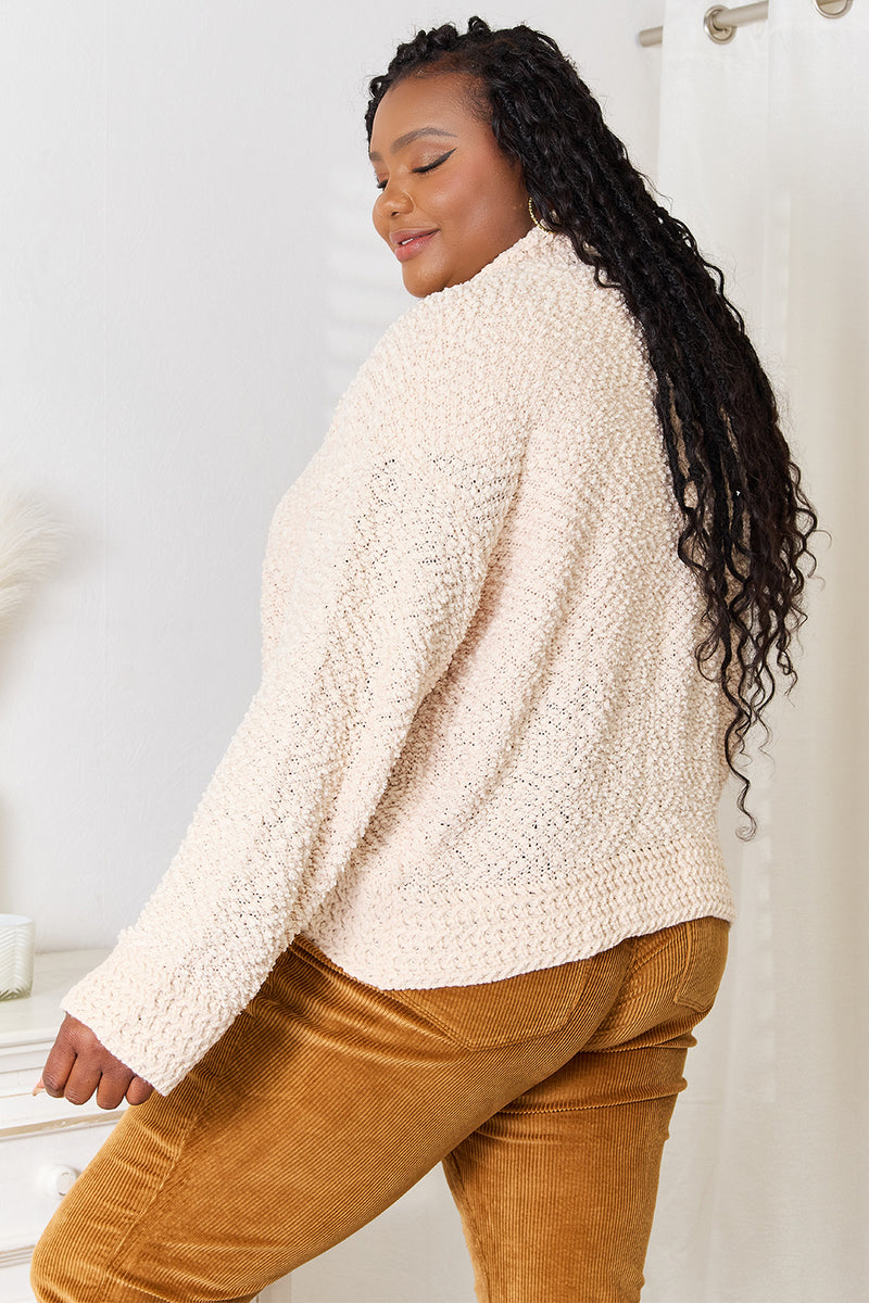Cream Open Front Long Sleeve Cardigan-Cream open front long sleeve cardigan in soft acrylic knit. A versatile, cozy layering piece for casual, office, or weekend outfits.-Reef Love