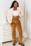 Cream Open Front Long Sleeve Cardigan-Cream open front long sleeve cardigan in soft acrylic knit. A versatile, cozy layering piece for casual, office, or weekend outfits.-Reef Love