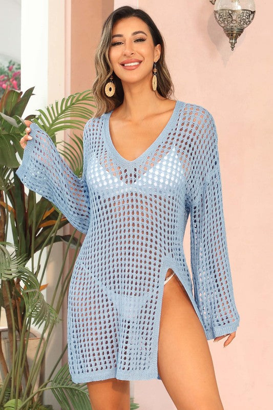 Crochet Side Split Beach Cover Up- Boho Chic Styles by Reef Love