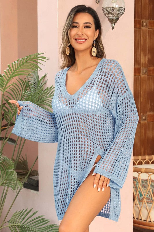 Crochet Side Split Beach Cover Up- Boho Chic Styles by Reef Love