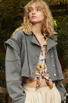 Cropped Denim Jacket with Functional Zipper Detail-Jean Jacket-Reef Love