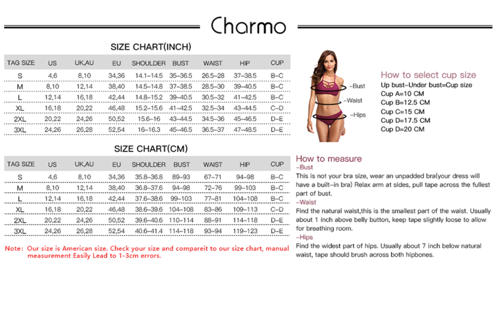 Cropped Silhouette Long Sleeve Two Piece Rash Guard, Red- Boho Chic Styles by Reef Love