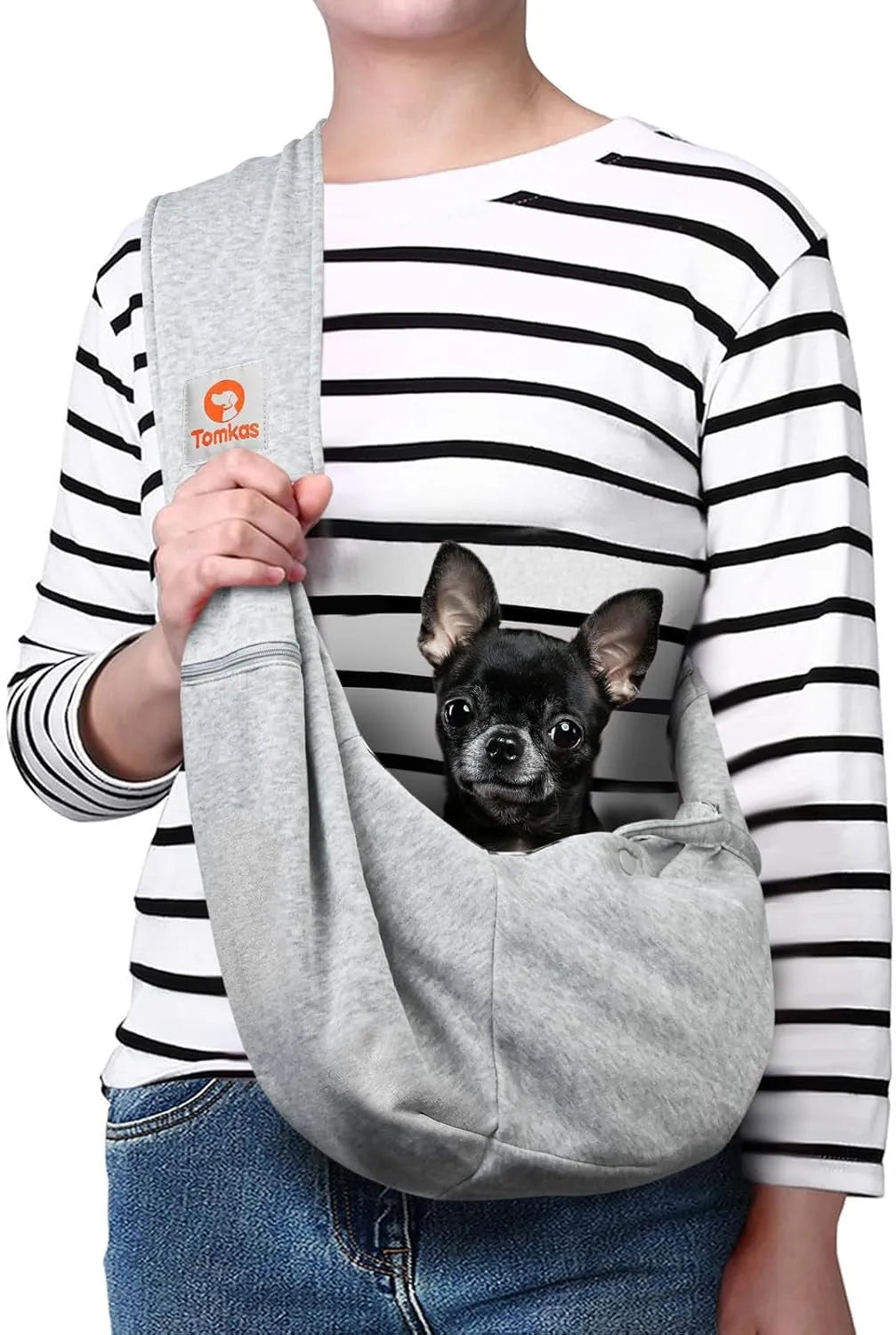 Dog Sling Carrier for Small Dogs Puppy Carrier for Small Dogs (Rose Red, Adjustable Strap for 3-10 Lbs & Zipper Pocket)