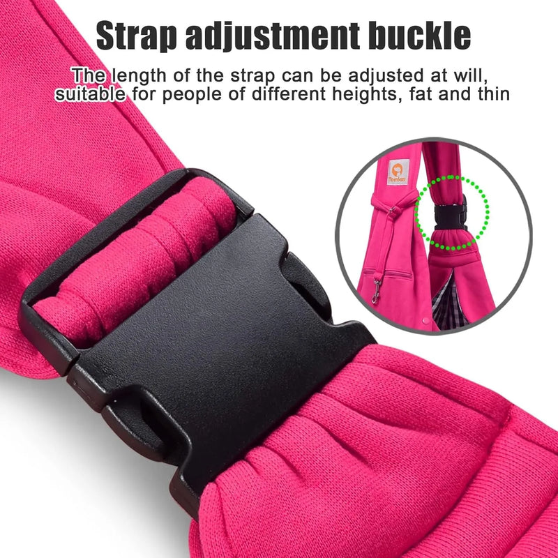 Dog Sling Carrier for Small Dogs Puppy Carrier for Small Dogs (Rose Red, Adjustable Strap for 3-10 Lbs & Zipper Pocket)