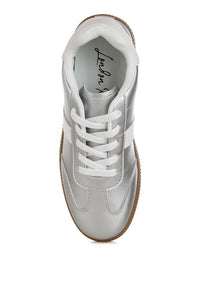 Crossover Lace-Up Metallic Sneakers-Reef Love