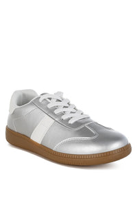 Crossover Lace-Up Metallic Sneakers-Reef Love