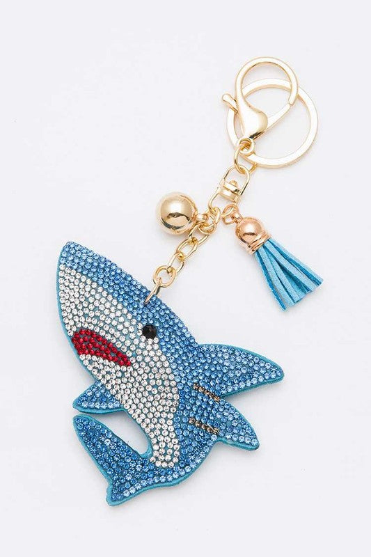 Crystal Shark Keychain