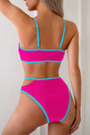 Shop Cut Out High Waisted Two Pieces Bikini-Make a statement with this cut-out square neck bikini set, designed with bold cut-out detailing for a confident edge, structured neckline offers a modern silhouette-available at Reef Love online boho-chic boutique
