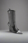 Chunky Heel Rhinestone Western Cowboy Boots