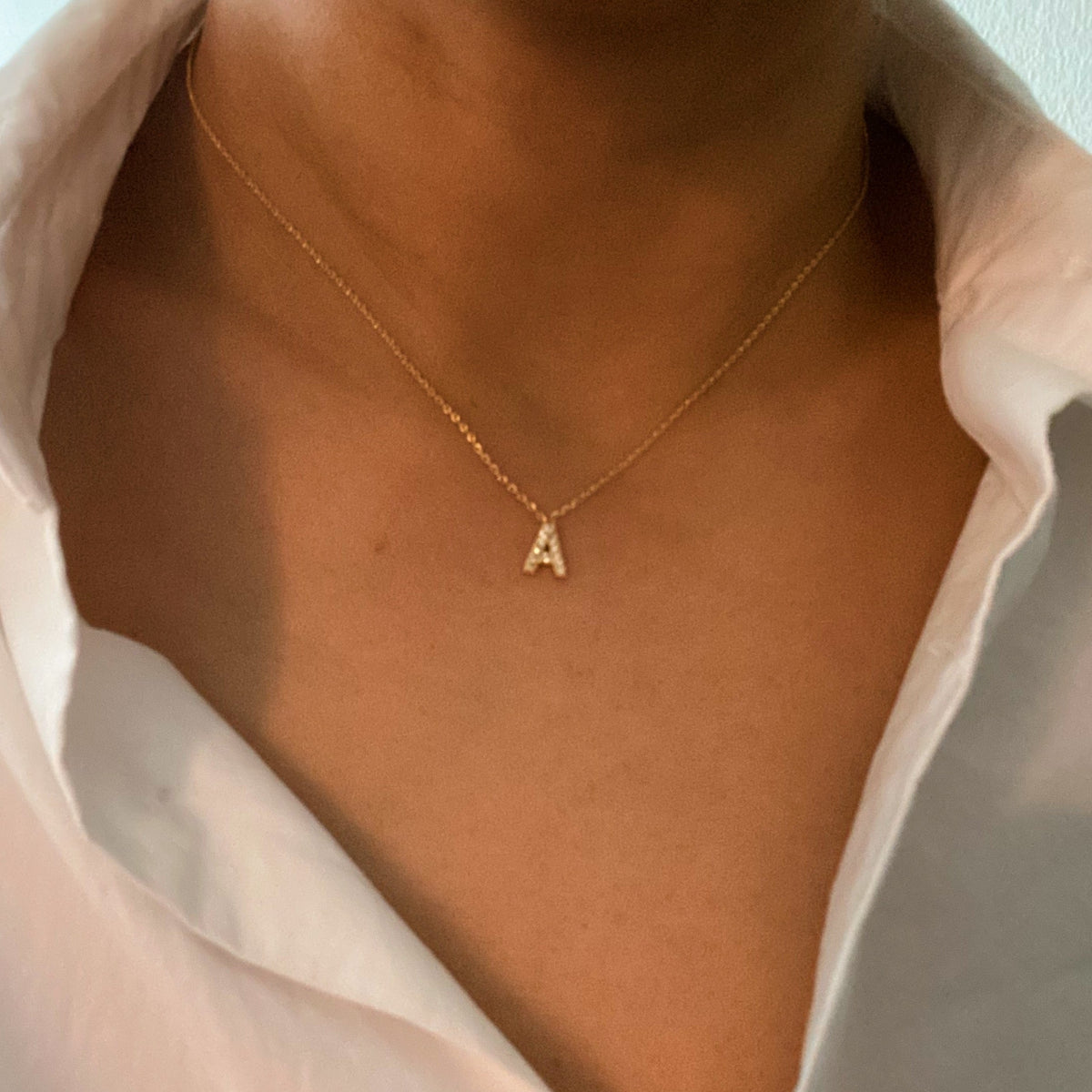 Understated Beauty Initial Necklace-Jewelry & Accessories - Necklaces & Pendants - Pendant Necklaces-Reef Love