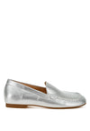 Dama Metallic Faux Leather Flat Loafers-Dama metallic PU leather loafers with cushioned insole and flat heel. Sleek, versatile slip-ons with a chic metallic shine for day-to-night women’s style.-Reef Love