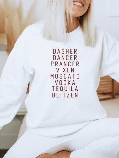 Dasher Dancer Prancer Vixen Holiday Sweatshirt-Reef Love