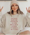 Dasher Dancer Prancer Vixen Holiday Sweatshirt-Reef Love