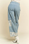Womens wide leg ankle jeans with Lace Applique - sold by Reef Love