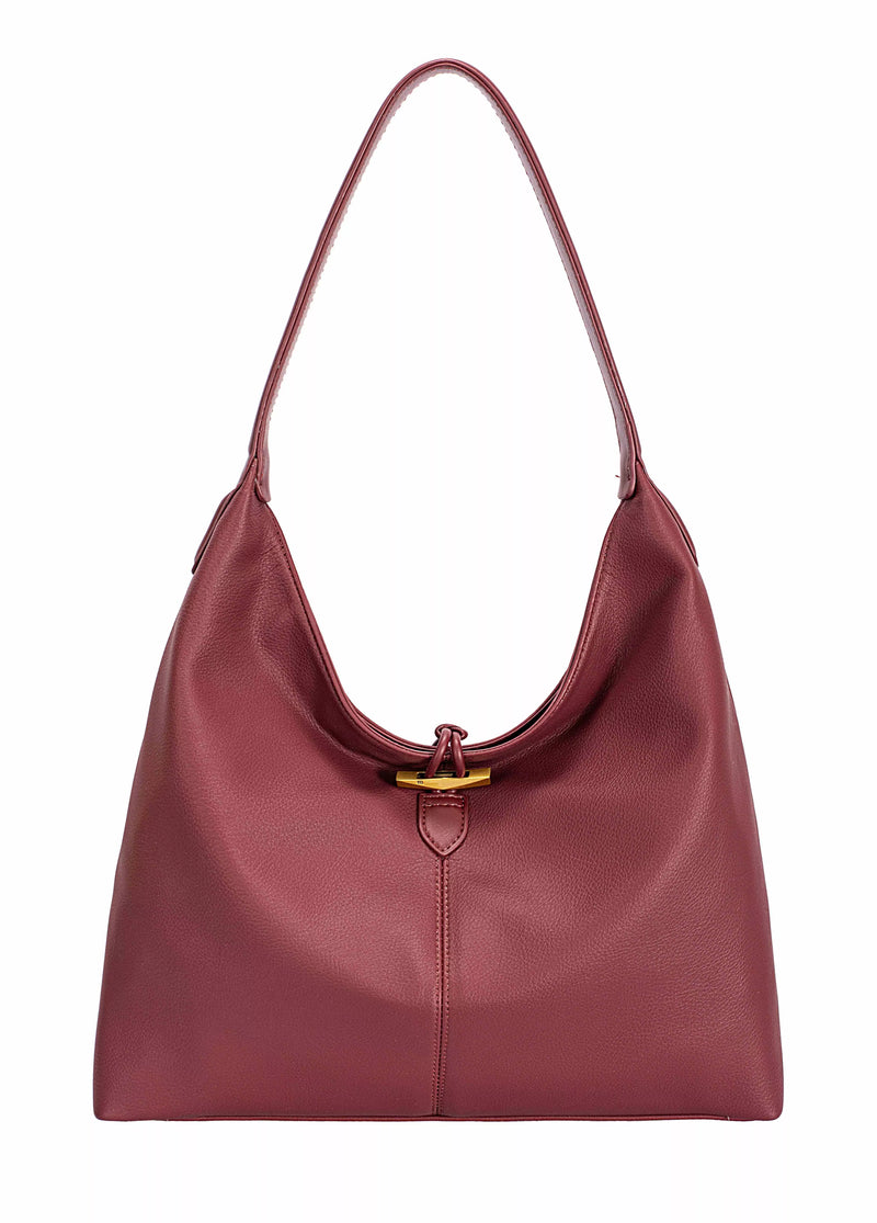 David Jones Classic Leather Shoulder Hobo Bag-This premium leather shoulder bag features a classic hobo-style design with genuine leather construction and luxurious soft texture. -Reef Love