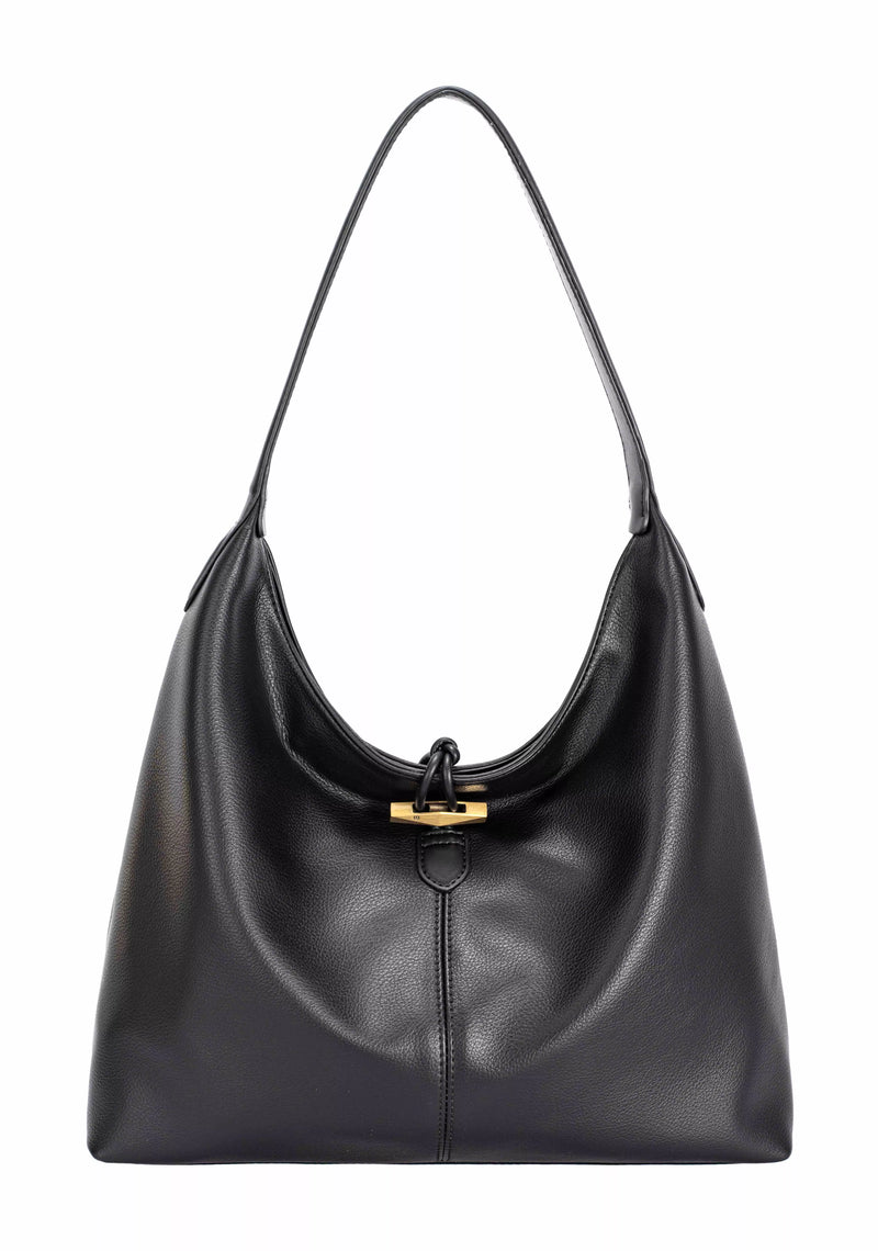 David Jones Classic Leather Shoulder Hobo Bag-This premium leather shoulder bag features a classic hobo-style design with genuine leather construction and luxurious soft texture. -Reef Love