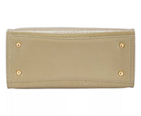 David Jones Crocodile Pattern Handbag-David Jones crocodile pattern handbag in golden olive branch. Small structured bag with croc-embossed finish, pom-pom charm & polished hardware for chic style.-Reef Love