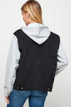 Denim Jacket with Fleece Hoodies-Denim Jacket-Reef Love