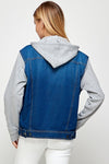 Denim Jacket with Fleece Hoodies-Denim Jacket-Reef Love