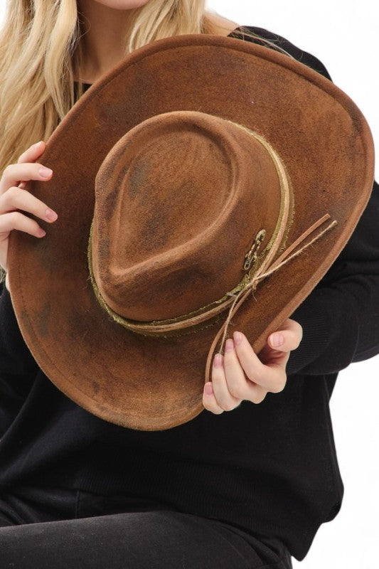 Distress Vintage Shapeable Fedora Cowboy Hat