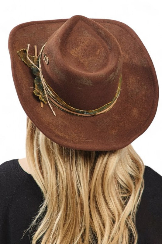 Distress Vintage Shapeable Fedora Cowboy Hat