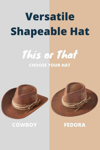 Distress Vintage Shapeable Fedora Cowboy Hat