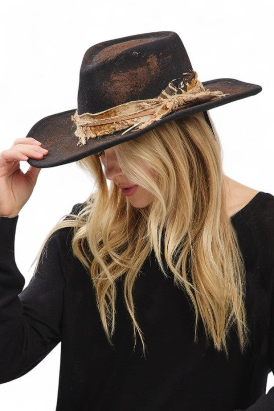 Distress Vintage Shapeable Fedora Cowboy Hat