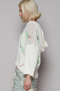Distressed Lace-Up Star Pattern Hooded Hooded Sweater-Reef Love