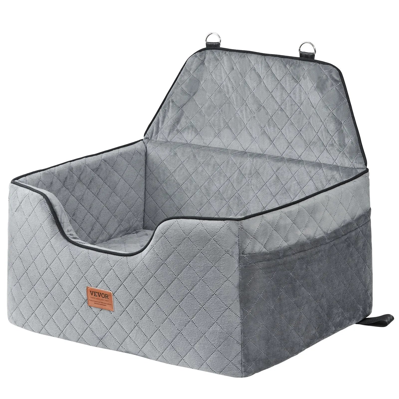 VEVOR Dog Booster Car Seat Pet Car Seat for Medium Large Dog up to 55 Lbs Gray