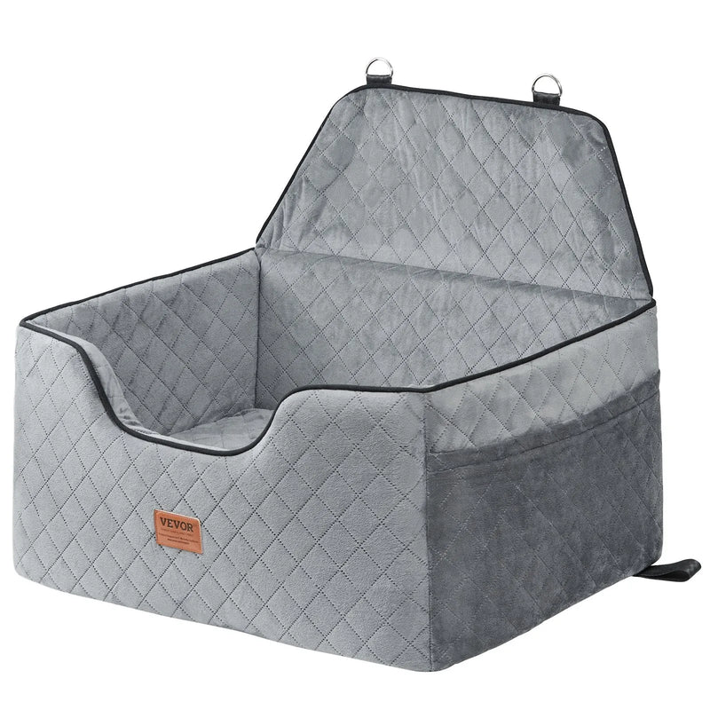 VEVOR Dog Booster Car Seat Pet Car Seat for Medium Large Dog up to 55 Lbs Gray