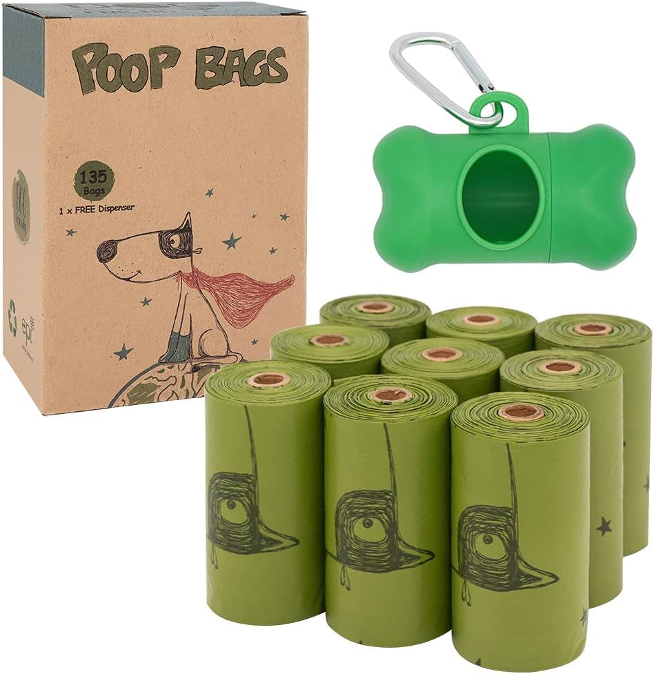 Ley'S Dog Poop Bags 360 Count, Biodegradable Poop Bags Extra Thick Strong, Eco-Friendly Dog Waste Bag, Doggie Bag Refill Rolls with Dispenser