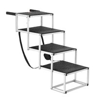 Dog Stairs for Cars 4-Step Folding Dog Steps Aluminum Loads up to 250 Lbs