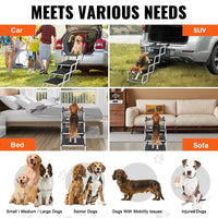 Dog Stairs for Cars 4-Step Folding Dog Steps Aluminum Loads up to 250 Lbs